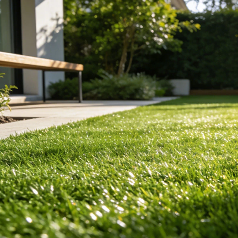 front view of landscaping artificial grass banner