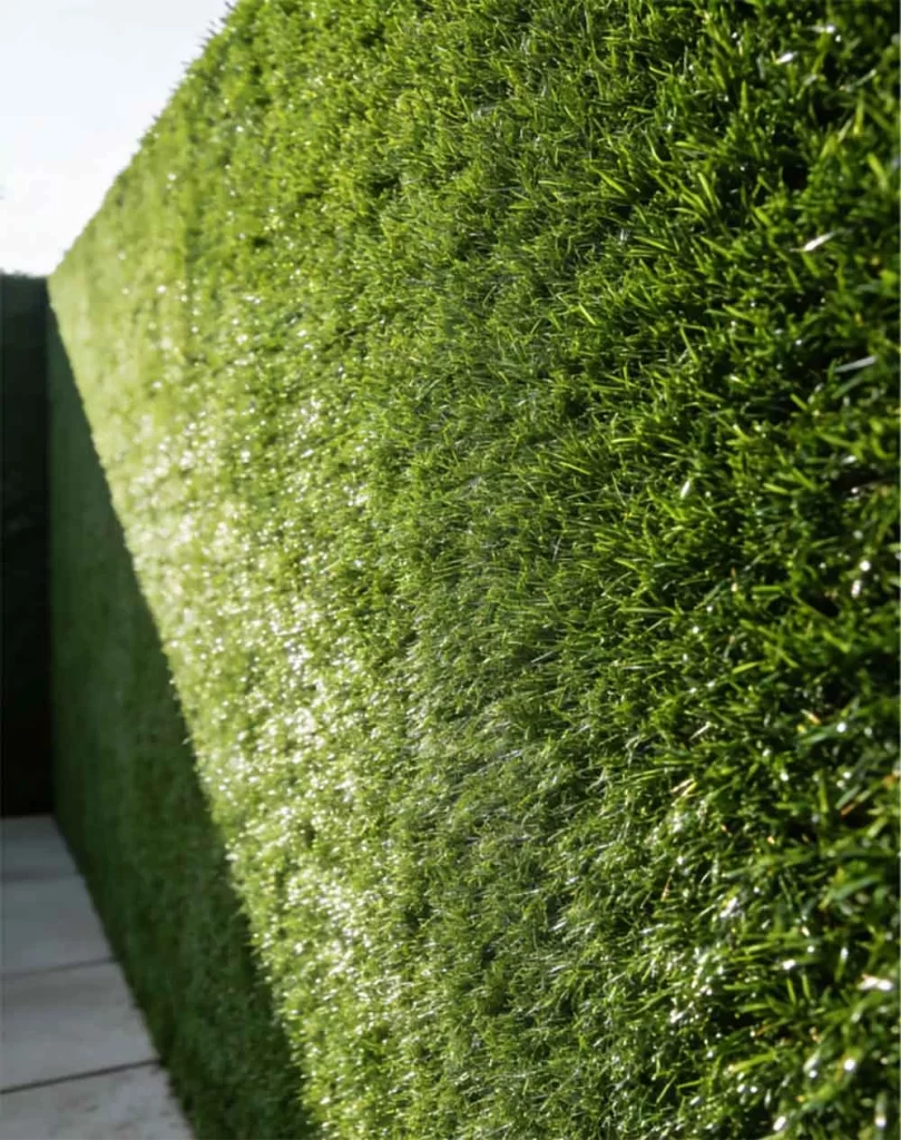 Outdoor artificial turf wall transforming fences, construction sites, and modern gardens
