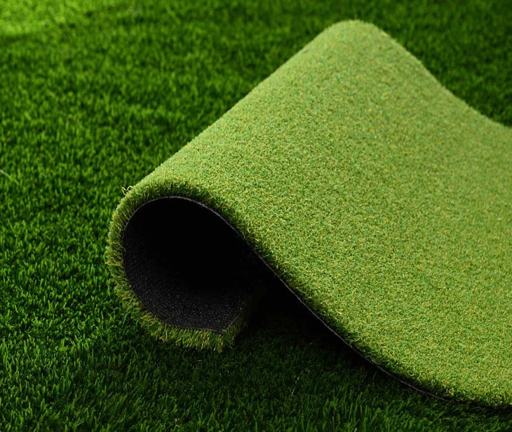 a curled view of x nature professional golf course grass artificial turf for putting greens