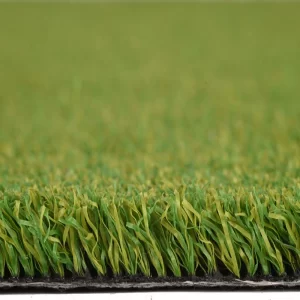 side view of x nature professional golf course grass artificial turf showing bionic green fibers and durable double layer backing banner