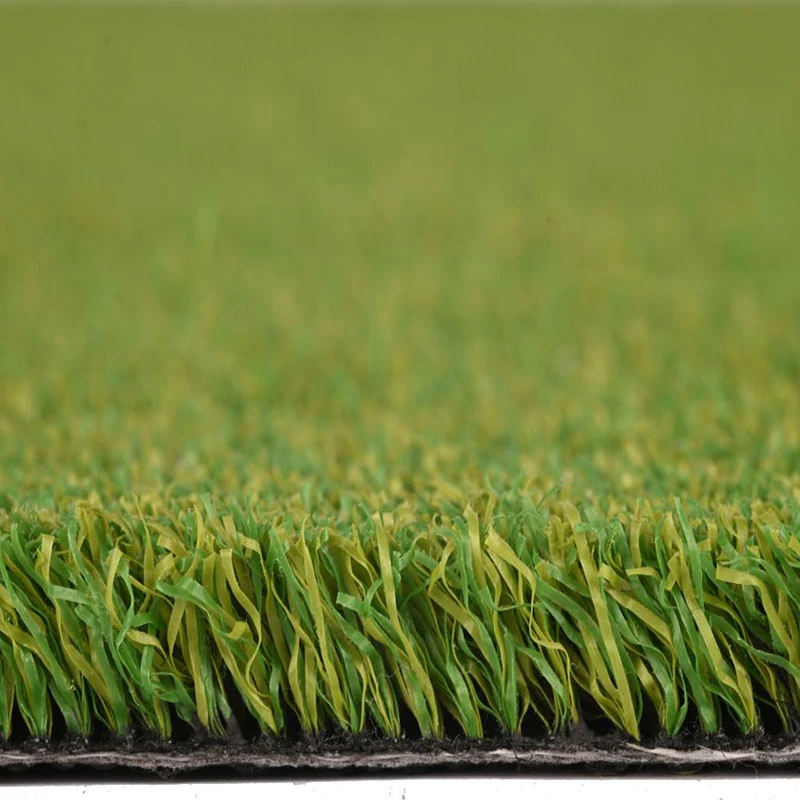 side view of x nature professional golf course grass artificial turf showing bionic green fibers and durable double layer backing banner