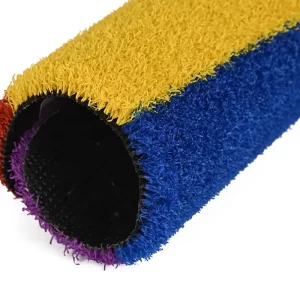 A rolled-up section of Rainbow Putting Green Turf GOLF7016G in vibrant colors from professional coloured artificial grass suppliers banner