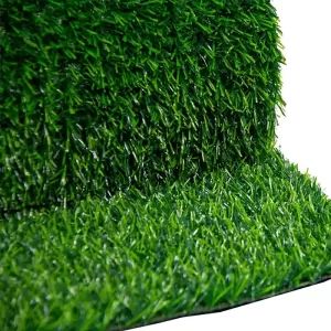 High-performance PVC artificial grass with dense green blades for residential landscaping and vertical wall hoarding applications banner