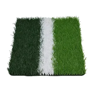 high density artificial turf in dark green, light green, and white sections(1)
