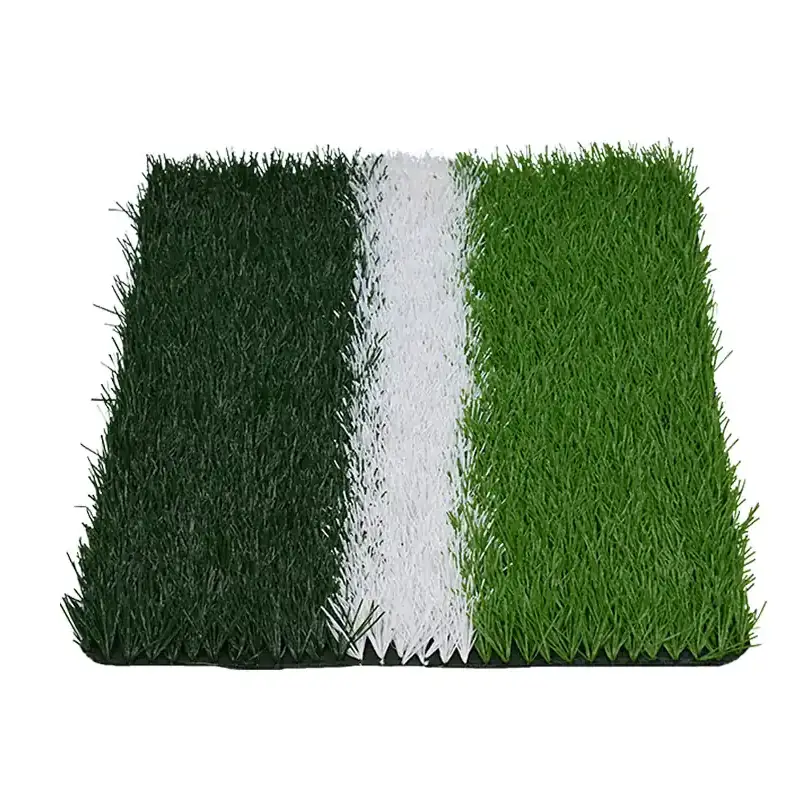 high density artificial turf in dark green, light green, and white sections(1)